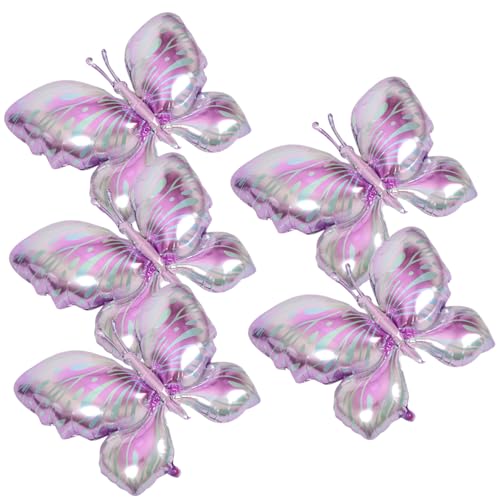 Mobestech 5 Stück Teiliges Schmetterling Folienballons für Geburtstagsfeiern Bunte Deko für Taufen Kommunionen und Kinderpartys Langlebige Bruchfeste Aluminiumfolie für Foto Requisiten von Mobestech