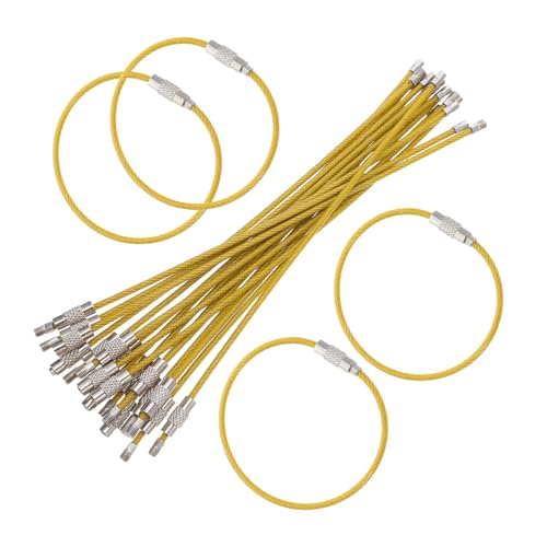 Mobestech 50 Stück Schlüsselring Kabel Pvc-beschichtete Stahlseilschlaufe Kratzfest Langlebig Vielseitig für Gepäck Schlüssel Anhänger Zubehör von Mobestech