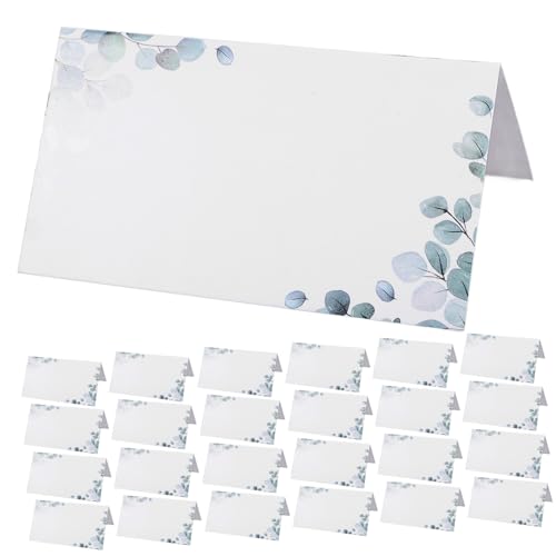 Mobestech 50 Stück Sitzplatzkarte Sitzkarten Namenskarten für die Tischdekoration Tischnummernkarten Etikett Platzkarten mit Hochzeitsnamen Hochzeitskarten Tischkarten zum Sitzen Papier Weiß von Mobestech