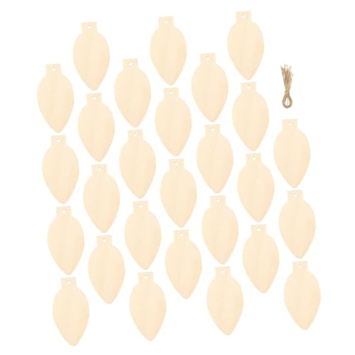 Mobestech 50 Stück Weihnachts Holzscheiben DIY Lichtbirnen Holz Dekoration Malzubehör für Kreative Weihnachtsfeiern Geeignet für Bastelprojekte und Gestaltungen von Mobestech