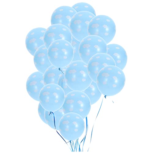 Mobestech 50Stücke Blaue Latexballons Mit Wolkenmuster Partydekorationsset Für Geburtstagsfeiern Hochzeiten Und Jubiläen Für Wand Tür Und Deckenverzierungen von Mobestech