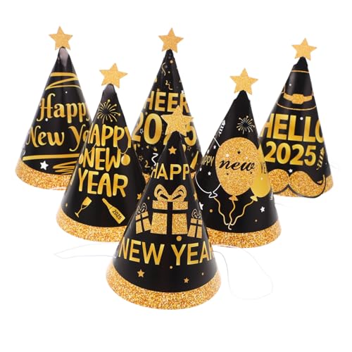 Mobestech 6 Stück Neujahrs Partyhüte Kinderhüte aus Papier für Silvesterfeiern Fotorequisiten und Festlichkeiten für Geburtstagsfeiern und Karnevale von Mobestech