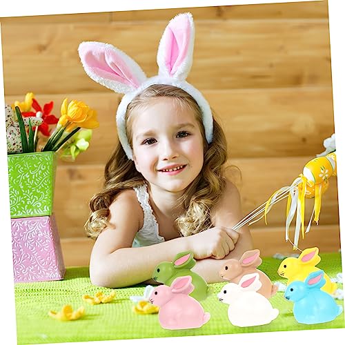 Mobestech 6 Stück Teiliges Deko Tierische Figuren aus Kunststoff Realistisch Gestaltete Festival Ornamente Pastellfarben Leichte und Kinderfreundliche Osterdeko für Tisch und Regal von Mobestech