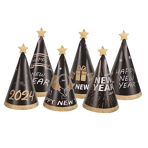Mobestech 6 Stück Teiliges Neujahr Partyhüte Papierhüte für Silvester und Neujahrspartys Leicht und Bequem mit Feinen Details für Unvergessliche Feiern von Mobestech