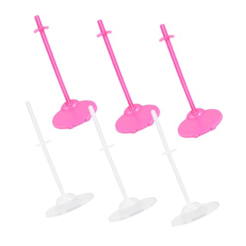 Mobestech 6 Stück Teiliges Puppenständer aus Stabiler Standfuß für Puppen für Ausstellungen und Spielzeugpräsentationen Transparent Rosa von Mobestech