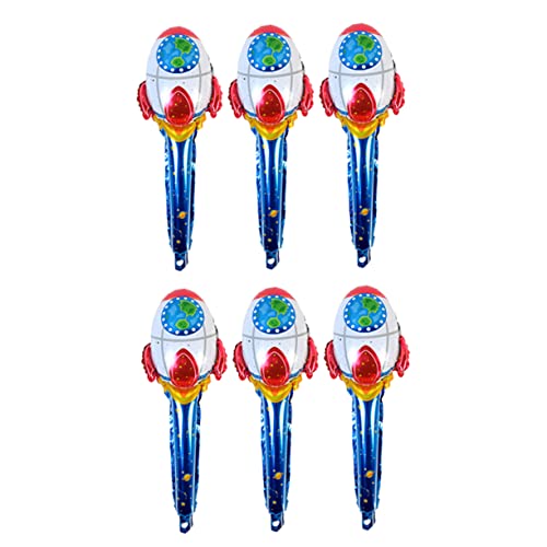 Mobestech 6 Stück Weltraum Themen Aluminium Folienballons Geburtstagsdeko für Partys Hochzeiten und Anlässe Robuste und Bunte Luftballons mit Raketen Design für Space Fans von Mobestech