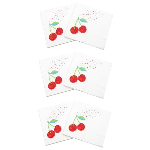 Mobestech 60 Blatt Servietten Papierhandtuch Kirschen Dekor Papierserviette Obst von Mobestech