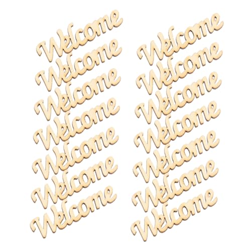 Mobestech 60pcs Unbefleckte Hölzerne Willkommenswörter Für DIY -handwerk Lackierbare Holzstücke Leere Willkommensgeformte Ausschnitte Zeichen Verzierungen von Mobestech