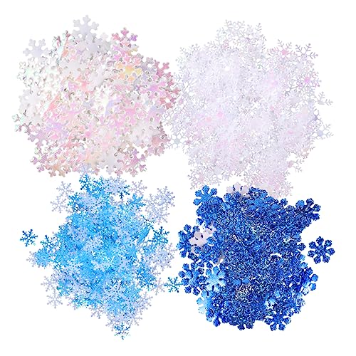 Mobestech 700Stücke Teiliges Konfetti für Weihnachts und Hochzeitsfeiern Weißen Cremeweißen und Blauen Stückchen Tischdekoration von Mobestech