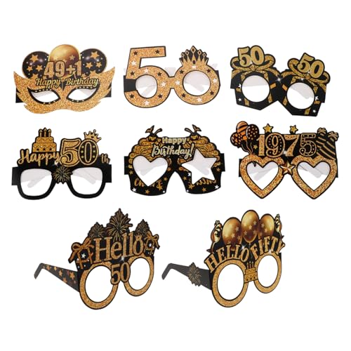 Mobestech 8 Stück Teiliges Geburtstag Partybrillen aus Papier Lustige Happy Birthday Brillen für Partydeko Wiederverwendbare Geburtstags-partybrillen für Feierlichkeiten und Familienfeste von Mobestech