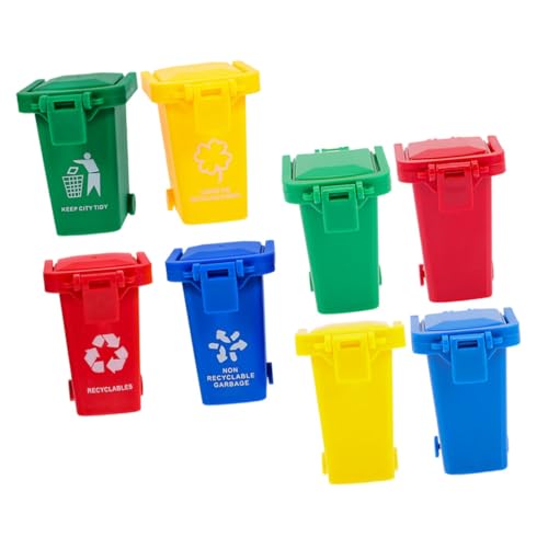 Mobestech 8 Stück Teiliges Mini mülleimer Deckel und Schiebefunktion Kompakter Tischabfalleimer aus Robustem Kunststoff Vielseitiger Abfall Aufbewahrungseimer für Büro Küche Wohnzimmer von Mobestech