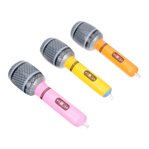 Mobestech Aufblasbares Mikrofon Party Deko Musikprop für Rock Themen Party für Junge Mädchen Bühnenauftritt Rollenspiel von Mobestech