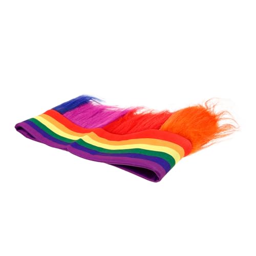 Mobestech Bunte Regenbogen Perücken Haarreif Verstellbar Karneval Kopfschmuck Pride Accessoire für Erwachsene Party Festival Cosplay von Mobestech
