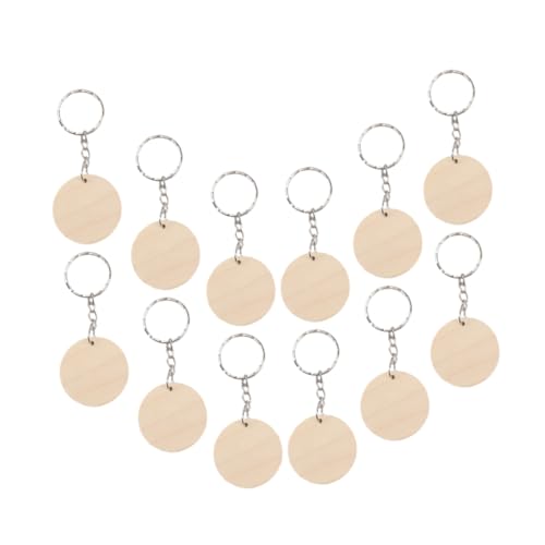 Mobestech DIY Holzscheiben Schlüsselanhänger Unbearbeitete Runde Holzscheiben für Kreative Schlüsselanhänger für Bastelprojekte Anzubringen von Mobestech