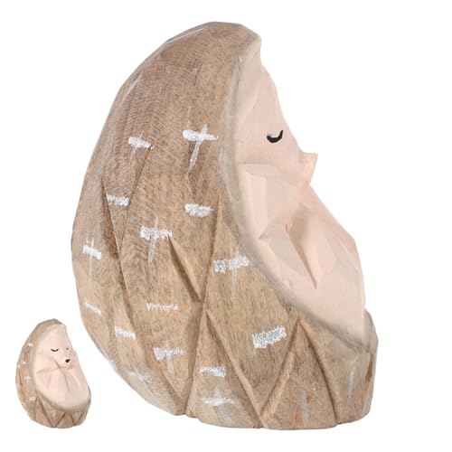 Mobestech Dekoration Handgefertigte Holzfigur Eines Kleinen Igel Als Tischornament Für Wohn Und Arbeitsräume Für Schreibtisch Und Auto Detailreiche Verarbeitung Massivem von Mobestech