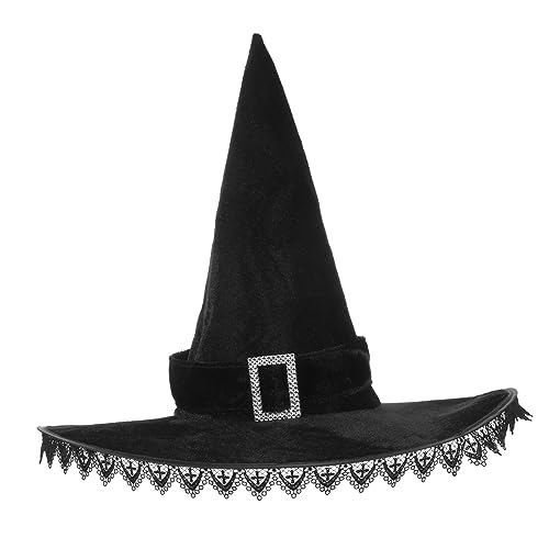 Mobestech Eleganter Halloween Hexenhut mit Spitze Verschleißfestes Cosplay Kostüm für Damen und Jugendliche Leichter Partyhut für Maskerade Karneval und Foto Requisiten Mobestech Eleganter Halloween Hexenhut mit Spitze Verschleißfestes Cosplay Kostüm für Damen und Jugendliche Leichter Partyhut für Maskerade Karneval und Foto Requisiten von Mobestech
