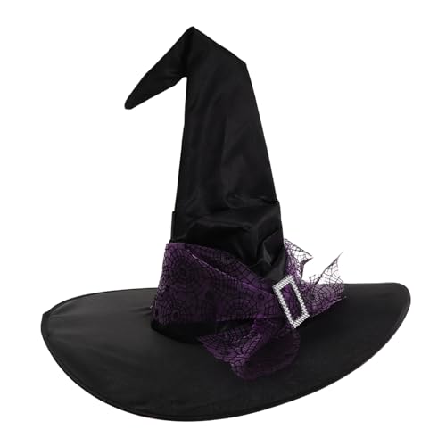 Mobestech Großer Gefalteter Hexenhut mit Stern Mondmuster Leichtes Spinnennetz-Material Atmungsaktiv Damen Halloween Hexenkostüm Zubehör für Party Cosplay und Festtagsdekoration Mobestech Großer Gefalteter Hexenhut mit Stern Mondmuster Leichtes Spinnennetz-Material Atmungsaktiv Damen Halloween Hexenkostüm Zubehör für Party Cosplay und Festtagsdekoration von Mobestech