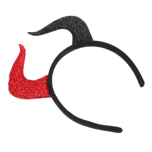 Mobestech Halloween Teufelshörner Haarreif Leicht Komfortabel Rote Schwarze Hörner Cosplay Party Kopfschmuck Fasching Karneval Zubehör für Damen und Herren von Mobestech