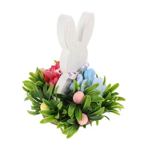 Mobestech Hasendekoration frühlingsdeko Osterhasen-Holzschilder Tischdeko aus Holz zu Ostern Osterhasen-Schilder Bauernhaus Osterdeko Federholztischplatte Plastik von Mobestech