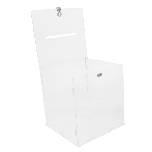 Mobestech Hochzeitskartenbox aus mit Schloss Dekorative Aufbewahrung für Geburtstags und Babyparty Karten Transparente Sammelbox für Wunschkarten und Notizen von Mobestech