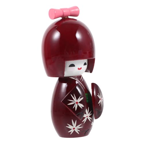 Mobestech Japanische Kimono Puppe Holzfigur Desktop Dekoration Kompakt Stabiles Design Traditionelle Japanische Kimono Figur Japanischer Wohnaccessoire für Zuhause Restaurant von Mobestech