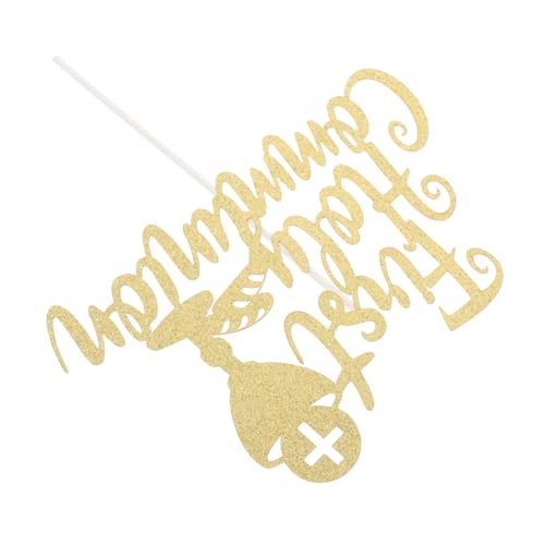 Mobestech Kucheneinsatz -Mädchen-Kuchen-Deckel Tortenaufleger zur Erstkommunion Tortenaufleger alles zum Geburtstag Kuchen -Topper taufe kuchen Papier Golden von Mobestech