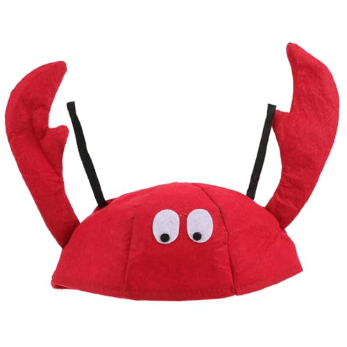 Mobestech Lustiger Lobster Kostümhut aus Flanell Weicher Bequemer Partyhut für Erwachsene und Kreative Karnevalsmütze mit Realistischem Hummer Design für Verschiedene Altersgruppen von Mobestech