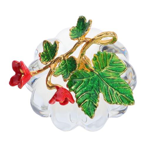 Mobestech Mini Glas Kristall Kürbis Figurine für Herbstdeko Handgefertigte Transparente Tischdekoration für Halloween Erntedankfest und Raumstil Schönes Sammlerstück mit Lichtreflexion von Mobestech