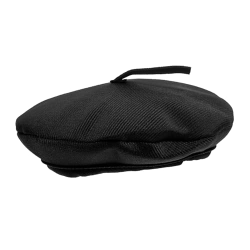 Mobestech Miniatur Baskenmütze für Puppen Leichter Schwarzer Baumwoll Beret DIY Mini Hut Ornament Robust Vielseitig Dekoration für Puppen und Bastelprojekte von Mobestech