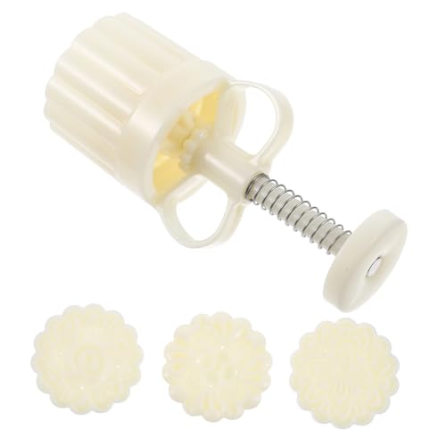 Mobestech Mondkuchenform Teiliges Set Handpresse mit Blumenmotiv DIY Backform für Mondkuchen und Fondant Wiederverwendbar Einfache Reinigung für Hausgemachte Desserts und Geschenkideen von Mobestech
