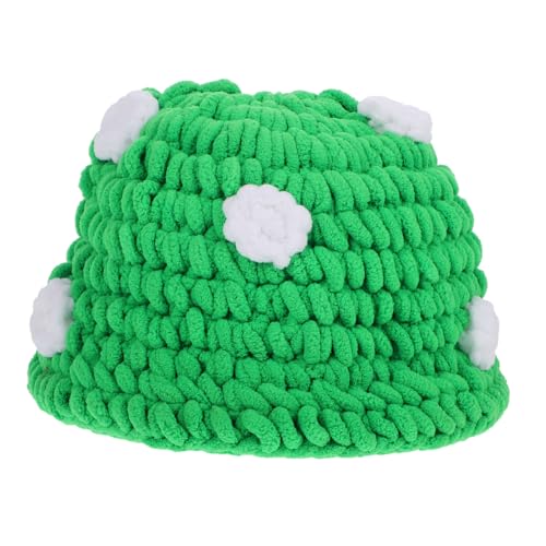 Mobestech Mushroom Knitting Hat für Erwachsene Lustige Party Mütze Unisex Warm und Gemütlich für Fotografie und Bühnenauftritte Grün von Mobestech