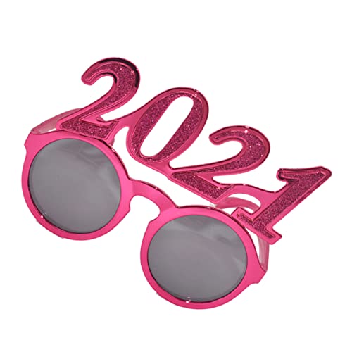 Mobestech Partybrille Rote Glitzer Brille Lustiges Fotorequisit für Silvester Kostüm Zubehör für Neujahrsfeier von Mobestech