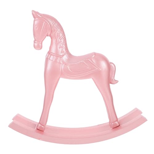 Mobestech Schaukelpferd Dekoration Einzigartiges Miniatur Ornament Pearlescent Für Kinderzimmer Und Feiertagsfeiern Handgefertigte Holzfigur Für Stilvolle von Mobestech