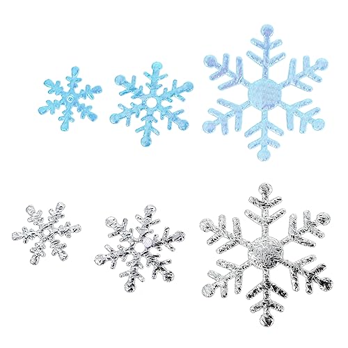 Mobestech Schneeflocken Konfetti Weihnachtsdeko Polyester Streudeko für Geburtstag Party DIY Basteln Blau Silber Tischdeko für Festliche Anlässe von Mobestech