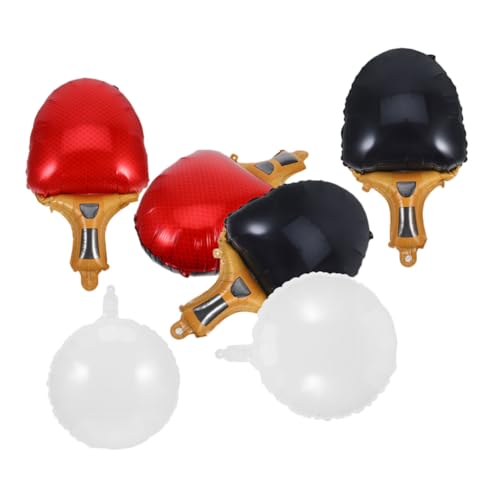 Mobestech Sportliche Tischtennis Folienballons Wiederverwendbare Partydeko mit Roten Schwarzen Schlägern und Weißen Bällen Einfache Montage für Erwachsene für Sport Geburtstagsfeiern von Mobestech