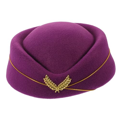 Mobestech Stewardess Cosplay Hut Damen Elegant Klassische Flugbegleiterin Baskenmütze aus Wollähnlichem Modisch Leicht Einheitsgröße für Kostüm und Bühne Mobestech Stewardess Cosplay Hut Damen Elegant Klassische Flugbegleiterin Baskenmütze aus Wollähnlichem Modisch Leicht Einheitsgröße für Kostüm und Bühne von Mobestech