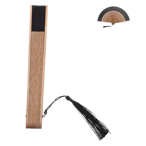 Mobestech Vintage Chinesischer Faltbarer Handfächer mit Filigraner Schwarzer Rahmenstruktur Klassischer Tanz und Dekorationsfächer Geeignet als Performance Accessoire und Wohnraumdekoration von Mobestech