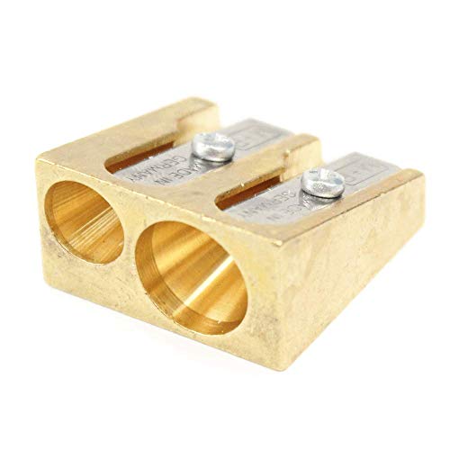 Mobius + Ruppert Brass Double Hole Wedge Shaped Pencil Sharpener by Mobius & Ruppert von Mobius & Ruppert
