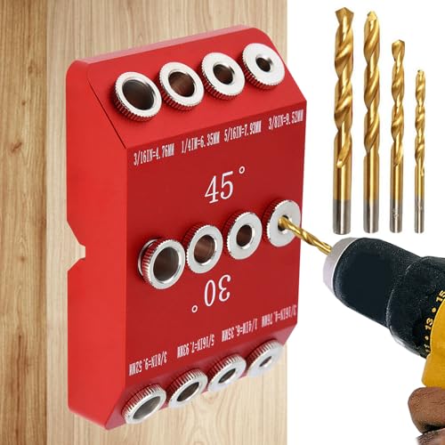 Bohrhilfe Senkrecht Bohren, 30 45 90 Grad Winkel Bohrhilfe Bohrschablone mit 4 Größen Bohrbuchsen Taschenlochlehre Drill Guide Bohrmaschine Ständer Holzbearbeitung Zubehör Bohrhilfe Senkrecht Bohren, 30 45 90 Grad Winkel Bohrhilfe Bohrschablone mit 4 Größen Bohrbuchsen Taschenlochlehre Drill Guide Bohrmaschine Ständer Holzbearbeitung Zubehör von Mocoli