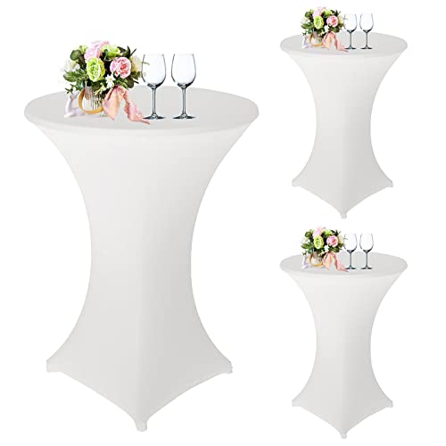 Mocoli 3er-Set Stretch Stehtisch Husse für Bistrotisch, Ø 80cmX110cm, Tisch-Überzug Husse pflegeleicht abwischbar Stretch schnelltrocknend, Rund Husse für Stehtische Tischhusse, Weiß Mocoli 3er-Set Stretch Stehtisch Husse für Bistrotisch, Ø 80cmX110cm, Tisch-Überzug Husse pflegeleicht abwischbar Stretch schnelltrocknend, Rund Husse für Stehtische Tischhusse, Weiß von Mocoli