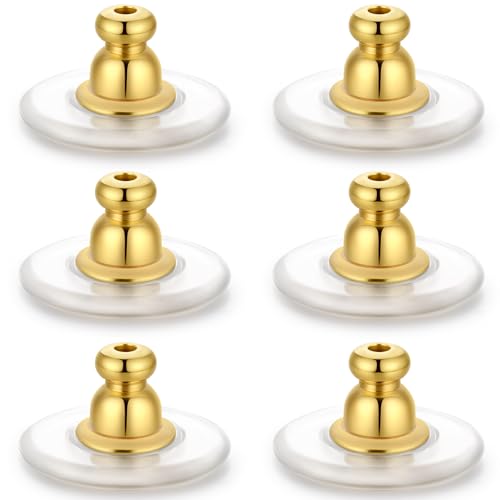 12 mm Ohrring-Verschlüsse, transparent, Ersatz für hängende Ohren, große Verriegelung, Stützverschlüsse für schwere/hängende und große Ohrringe, Heber für Ohrstecker, Gold 12 mm Ohrring-Verschlüsse, transparent, Ersatz für hängende Ohren, große Verriegelung, Stützverschlüsse für schwere/hängende und große Ohrringe, Heber für Ohrstecker, Gold von Moconar