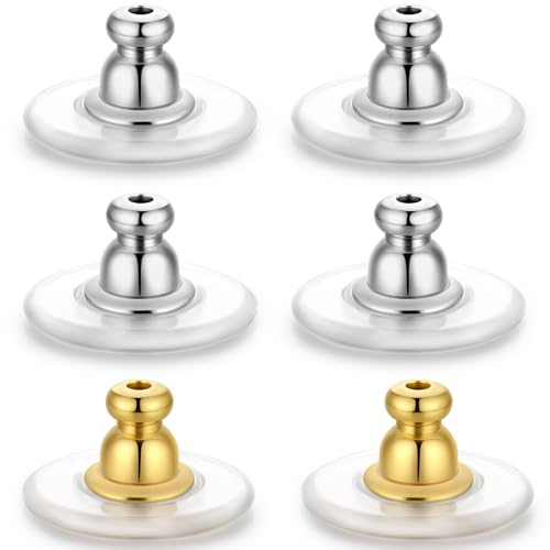 12 mm Ohrring-Verschlüsse, transparent, Ersatz für hängende Ohren, große Verriegelungsstützen für schwere/hängende und große Ohrringe, Hebebügel für Ohrstecker, Gold + Weiß 12 mm Ohrring-Verschlüsse, transparent, Ersatz für hängende Ohren, große Verriegelungsstützen für schwere/hängende und große Ohrringe, Hebebügel für Ohrstecker, Gold + Weiß von Moconar