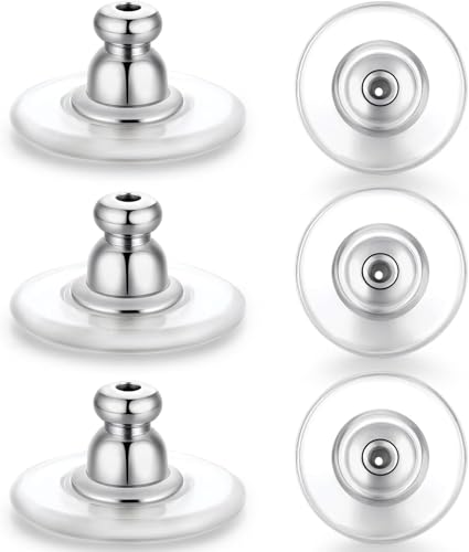 Moconar 12 mm Ohrring-Verschlüsse, transparent, Kugelform, verschließbare Ohrring-Verschlüsse für schwere/hängende Ohren, Ohrringheber für Ohrstecker, Weißgoldfarbe Moconar 12 mm Ohrring-Verschlüsse, transparent, Kugelform, verschließbare Ohrring-Verschlüsse für schwere/hängende Ohren, Ohrringheber für Ohrstecker, Weißgoldfarbe von Moconar