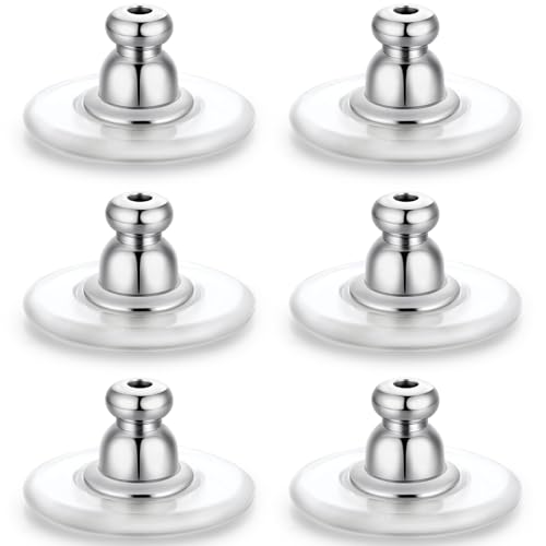 Ohrring-Verschlüsse, transparent, Ersatz für hängende Ohren, große Verriegelung für schwere, hängende und große Ohrringe, 12 mm, für Ohrstecker, Weißgold von Moconar