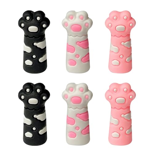 6pcs Entzückende Katzen Pfoten Bleistiftkappen Silikonspitze Cover Für Schule Und Büroversorgungen Schöne Katzenklauenkappen Extender Silikon von Mocoocouture