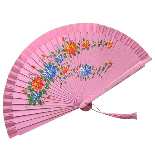 Mocoocouture Spanische Stile Doppelgesichtstanz Fan Seidenstoff Mit Blumenmuster Fan Für Bühne Und Feiern Spanisch Dancing Fan von Mocoocouture