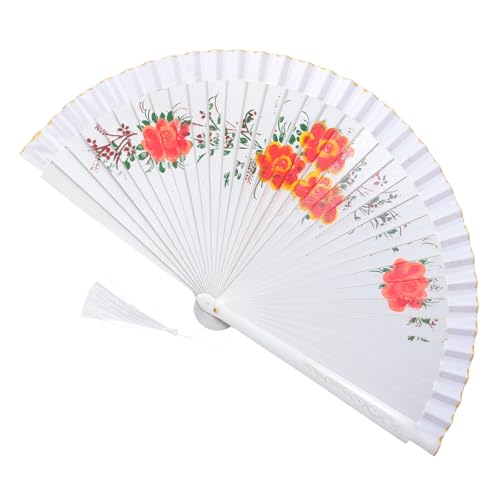 Mocoocouture Spanische Stile Doppelgesichtstanz Fan Seidenstoff Mit Blumenmuster Fan Für Bühne Und Feiern Spanisch Dancing Fan von Mocoocouture