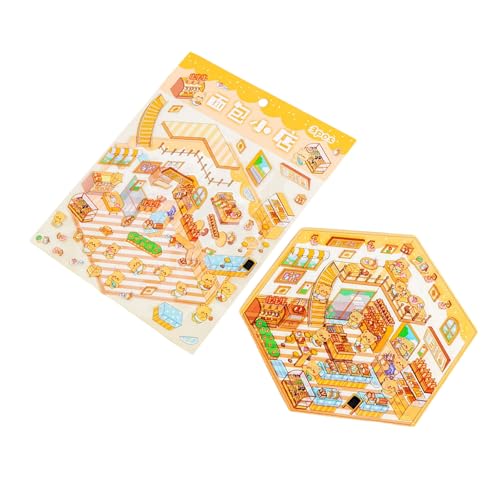 Szenenaufkleber Cartoon Szenerie Aufkleber Miniatur Simulierte Kabinenszene Für Scrapbooking Journal Planer Album Wraping von Mocoocouture