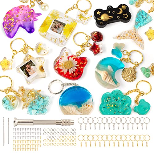 Mocoosy 182pcs Silikon Harz Formen Set, 32 Designs Anhänger Silikonformen für Kunstharz Basteln, Epoxidharz Gieß Formen Schlüsselanhänger Anhänger, hängende Ornamente, Schmuck Harzformen DIY Mocoosy 182pcs Silikon Harz Formen Set, 32 Designs Anhänger Silikonformen für Kunstharz Basteln, Epoxidharz Gieß Formen Schlüsselanhänger Anhänger, hängende Ornamente, Schmuck Harzformen DIY von Mocoosy