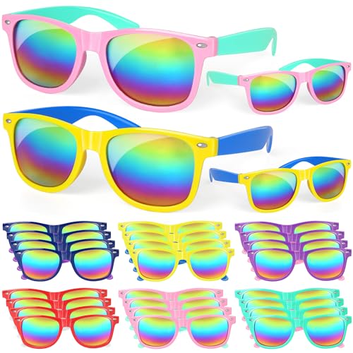 Mocoosy 24 Pack Neon Sonnenbrillen für Kinder Jungen Mädchen, UV400-Schutz-Sonnenbrillen Masse für Kinder Kleinkinder Geschenke Geburtstag Strand Pool Partygeschenk Preise im Alter von 3–8 Jahren von Mocoosy
